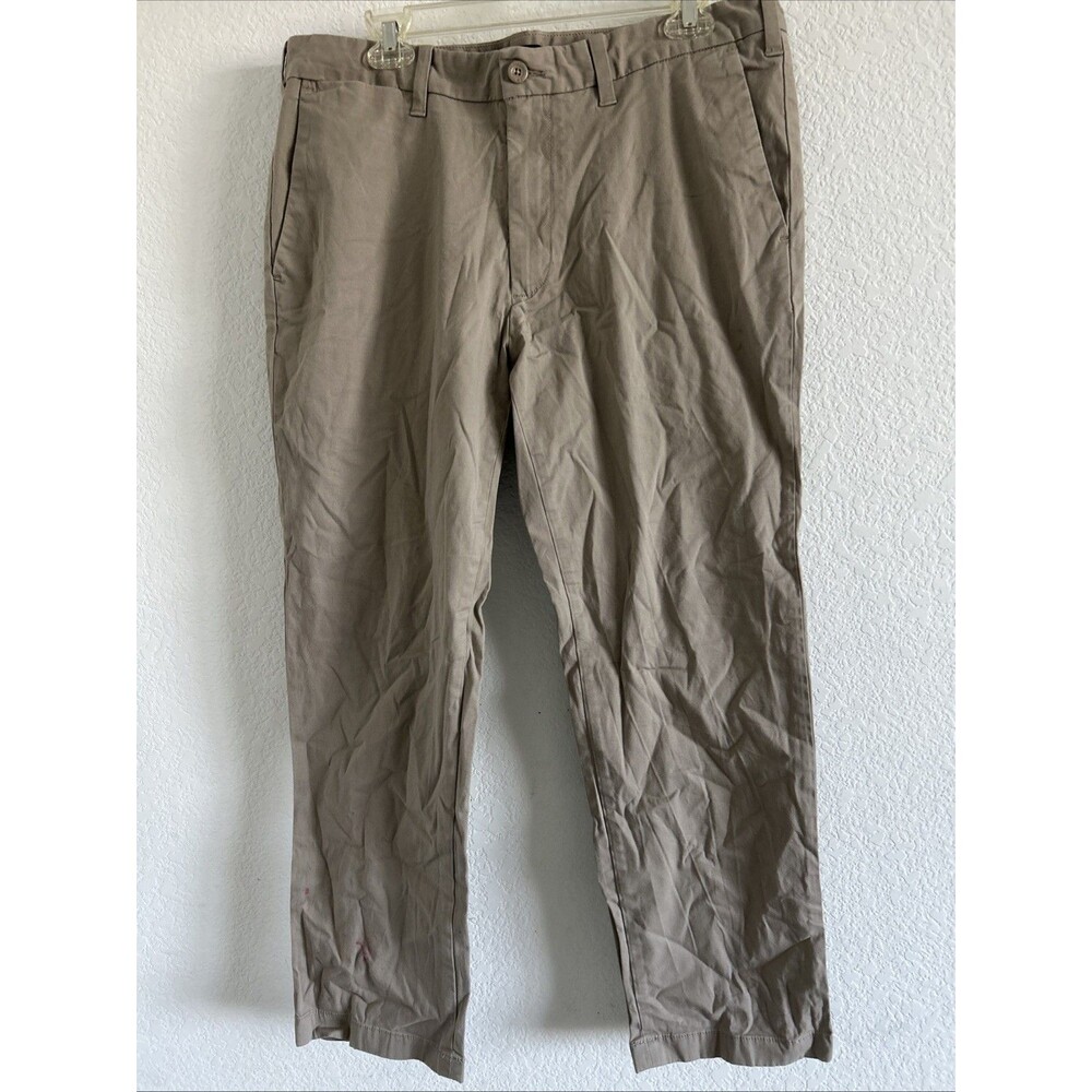 Nautica Stretch  Mens 36X 29Beige Khaki Chinos Slacks Flat